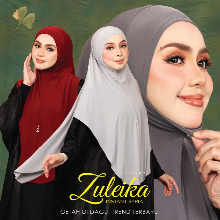 Tudung Syria Instant Elmaree - model pakai