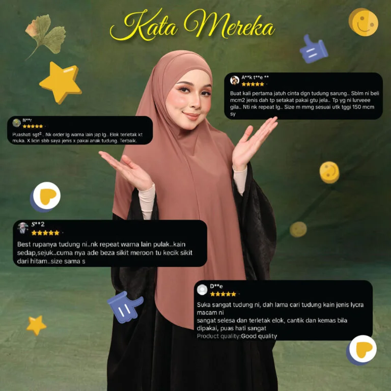 Kata pelanggan Tudung Syria Elmaree
