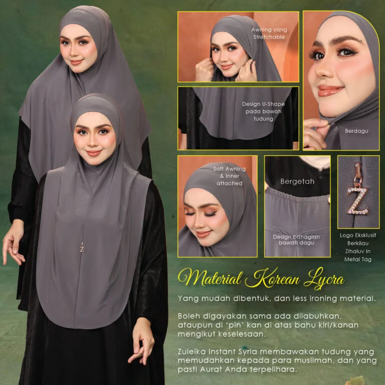 Tudung Syria Instant Elmaree - pelbagai warna